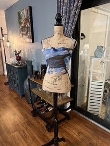 Pretty Little Thing Blue Print Mesh Cowl Neck Top size 12